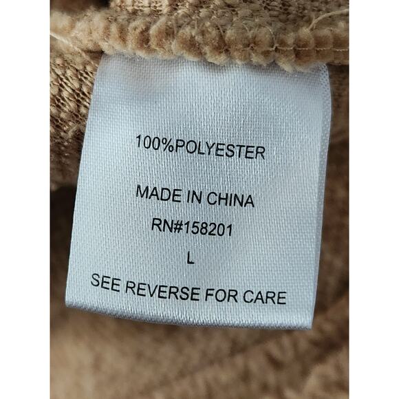 Cali1850 Sweater Women's Sz L Tan 1/4 Zip Sherpa Pullover Mock Neck Soft Warm - Picture 5 of 6